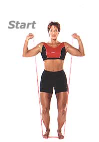 Standing Shoulder Press with Fitband