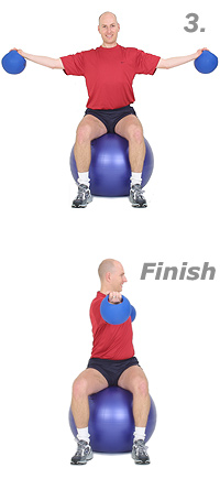 Image 2 - Seated Lateral Raise with Rotations with Sissel Power Weight Balls on Sissel Exercise Ball