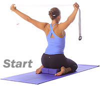 Yoga: Hero shoulder opener with blocks and straps