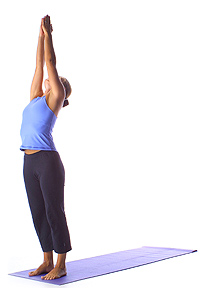 Yoga: Mountain with arms raised